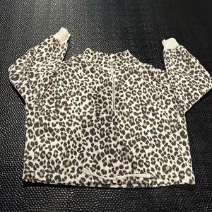 Leopard cropped zip up